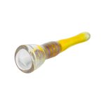Glass Chillum Pipe - Yellow Silver Fuming With Purple Wrap