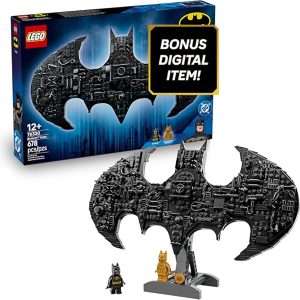 LEGO DC Batman: Batman Logo Building Toy - Super Hero Bedroom Decor for Kids, Boys & Girls, Ages 12+ - with Classic & Golden Batman Minifigures - Gift Idea for Birthdays & Fans - 76330