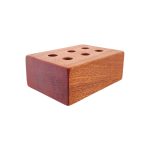 6 Hole Wood Display Stand Holder For 14mm Bong Bowl Pieces Or Quartz Bangers - Mahogany Block
