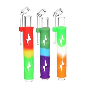 Lightning Silicone & Glass Concentrate Taster Pipe - 4.5"/ 10ct