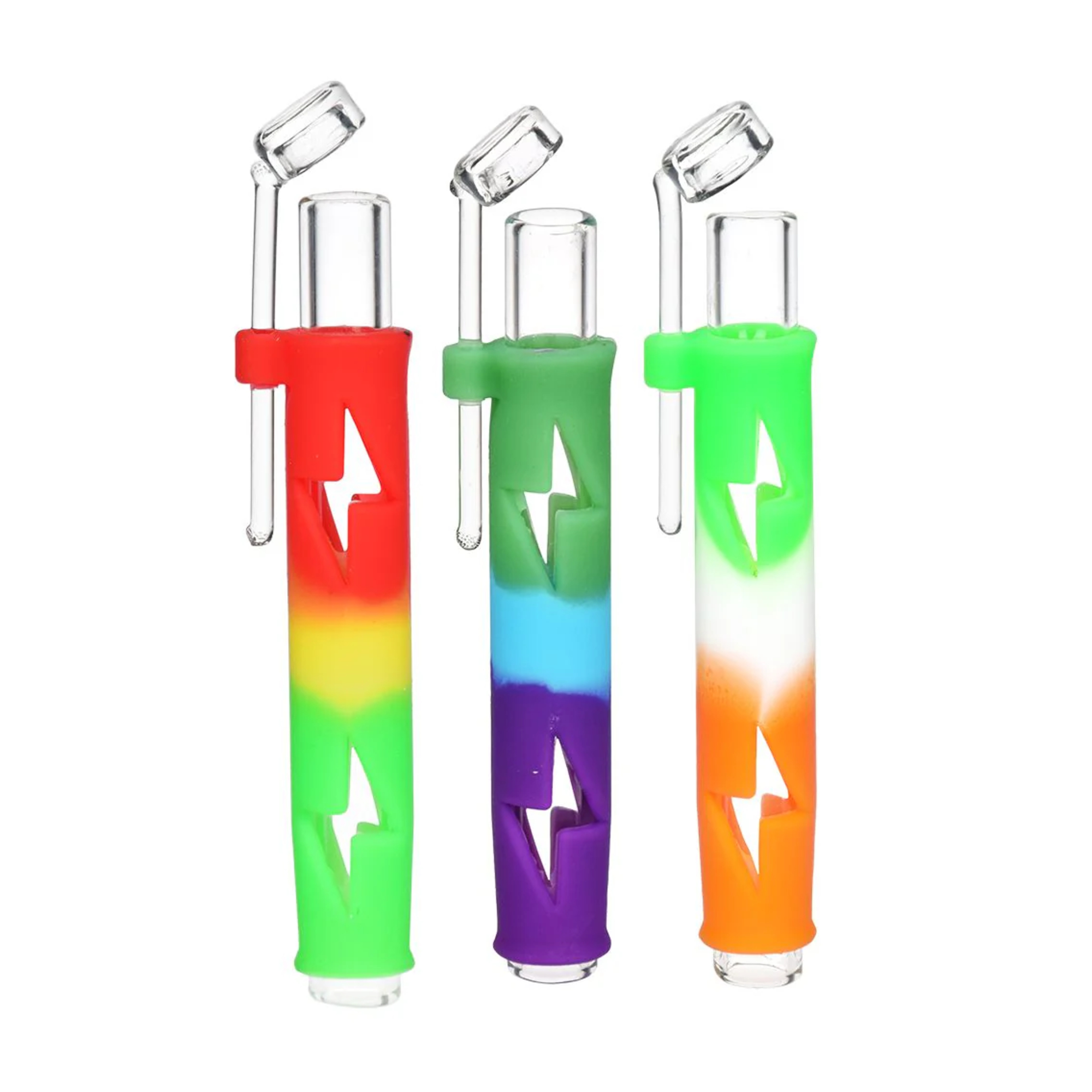 Lightning Silicone & Glass Concentrate Taster Pipe - 4.5"/ 10ct
