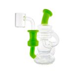 Mini Recyler Dab Rig With Sylme Green Tubing