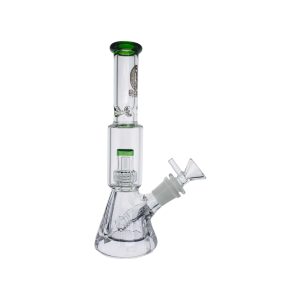 difflite Small Beaker Base Bong With Perc & Extra Thick Base - Green