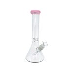 Clear Beaker Bong With Milky Pink Color Lip 12 Inch