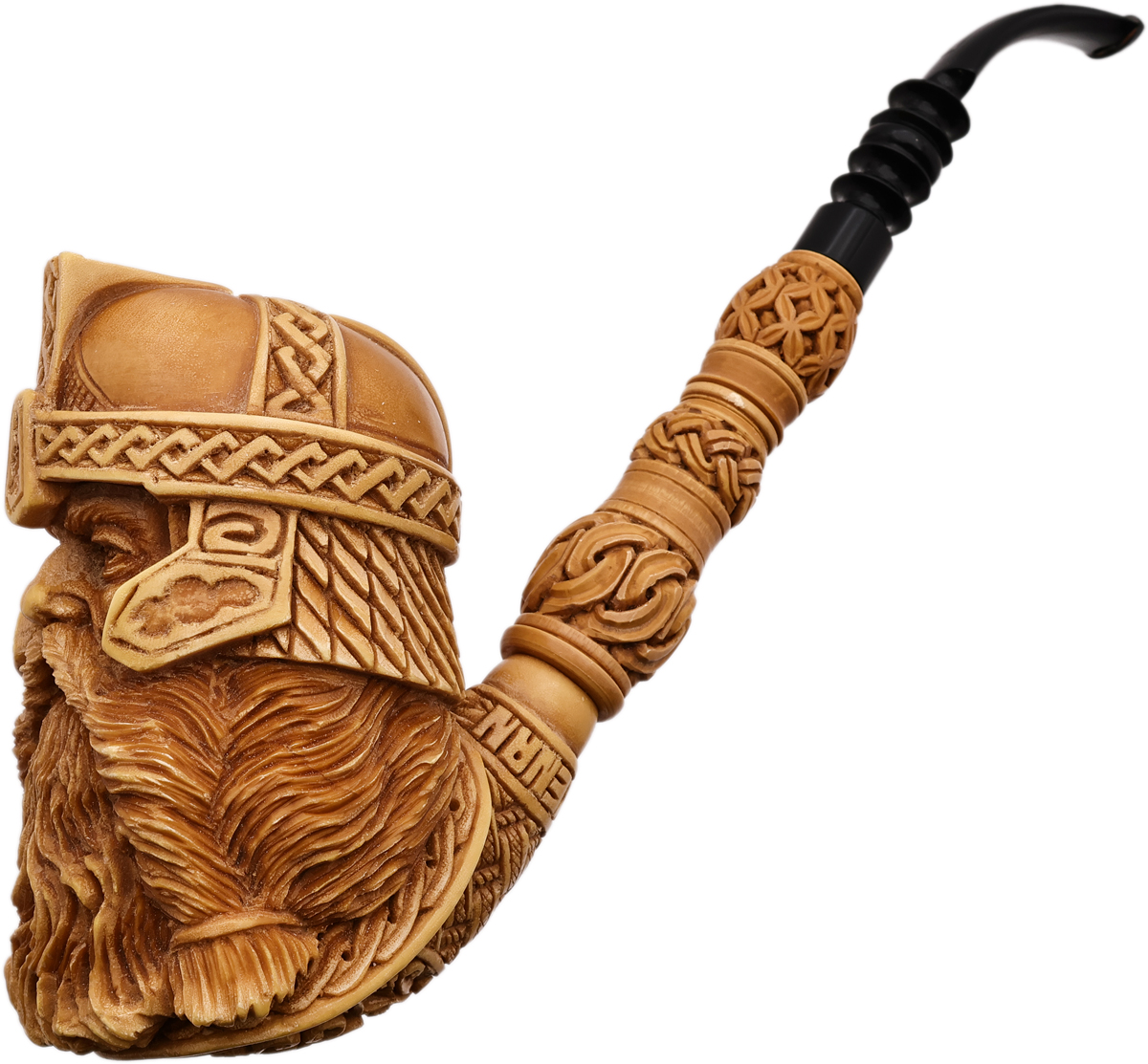 AKB Meerschaum Carved Dwarf with Tamper (Kenan) (with Case)