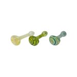 Glass Hand Pipe - Small Narrow Neck Spoon Pipe With Color Spiral Twist