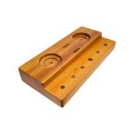 Multi Hole Wood Dab Station And Display Stand Holder For 10mm And 14mm Bong Bowl Pieces Or Quartz Bangers - Mahogany