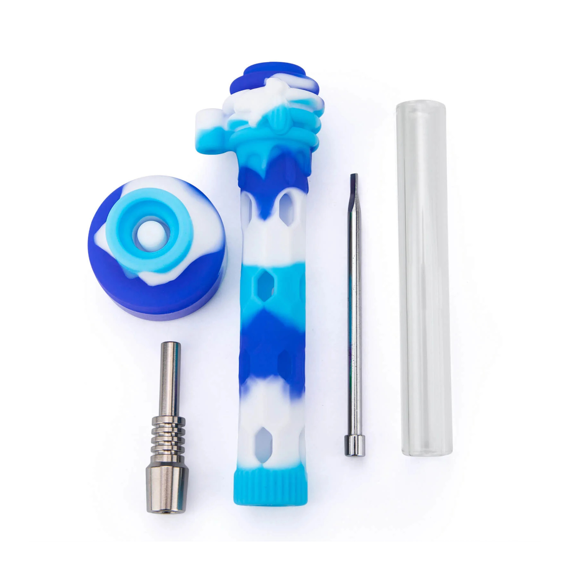 3-in-1 Glass Pipe & Silicone Nectar Collector Travel Kit