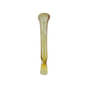 Glass Chillum Pipe - Extra Long Red And Yellow One Hitter