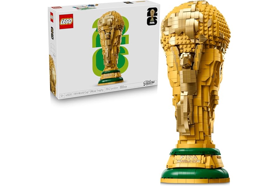 LEGO Editions FIFA World Cup Official Trophy Building Set - Kit for Display in Bedroom, Home Office, Book Shelf - Soccer Fans Collectible - W/World Cup 2026 Minifigure - Gift for Father's Day - 43020