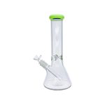 Clear Beaker Bong With Slyme Green Mouth Piece 12 Inch