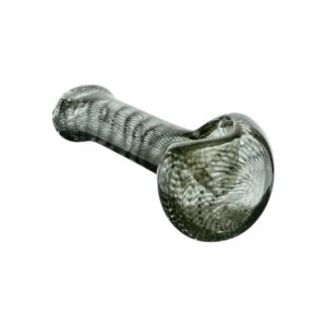Inside Out Black Glass Hand Pipe With Flat Mouthpiece