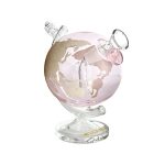 7.5" Globe Glass Bong Etched Map