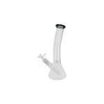 Clear Beaker Glass Water Pipe Bong With Bent Neck And Shadow Black Mouthpiece