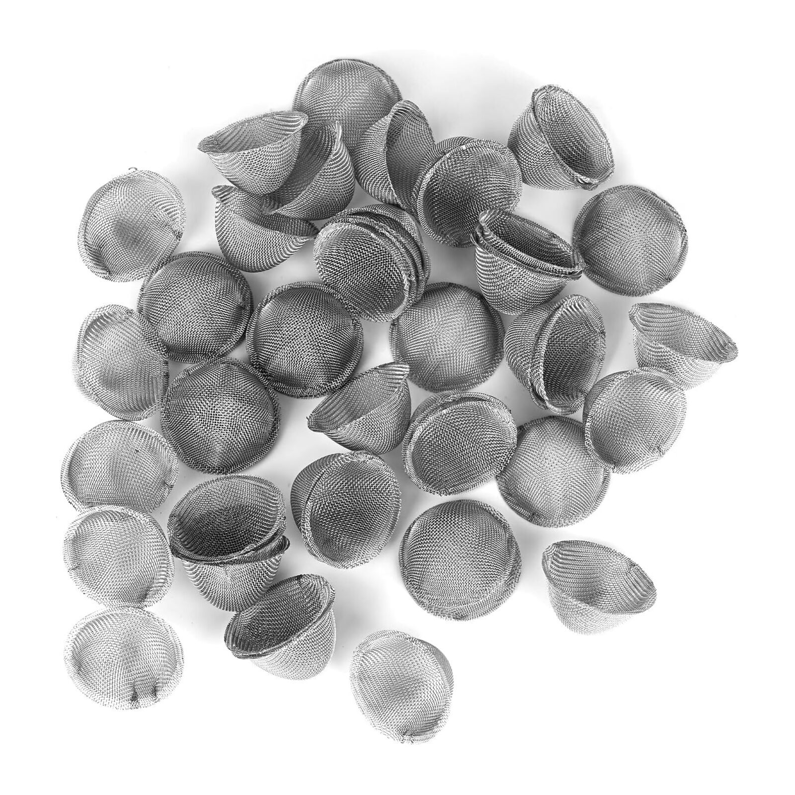 50 PCS Pipe Screens 3/4 Inch 100% Stainless Steel Bowl Screens Filters, 0.75 Inch Tapered Design Metal Clean Screen, Reusable Filters Self-Adjustable Size Filters, with a Storage Box