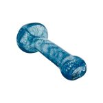 Inside Out Blue Glass Hand Pipe With Flat Mouthpiece