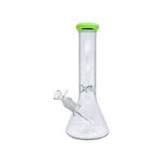 Clear Beaker Bong With Slyme Green Mouth Piece 12 Inch