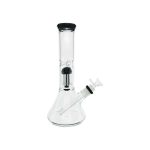Clear Beaker Bong With Black Tree Perc And Mouthpiece