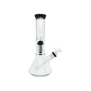 Clear Beaker Bong With Black Tree Perc And Mouthpiece