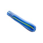 Glass Chillum Pipe - Purple, White, Black Line Work Glass One Hitter