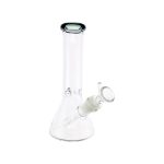 8 Inch Clear Beaker Bong With Shadow Black Color Lip