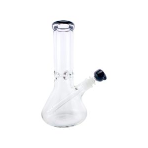 9mm Thick 10 Inch Beaker Base Bong Black Mouthpiece & Bowl Piece