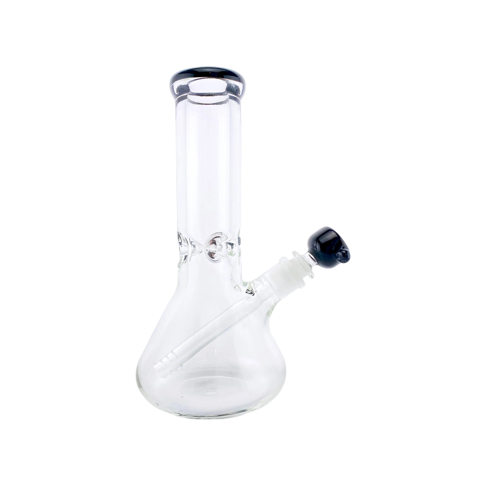 9mm Thick 10 Inch Beaker Base Bong Black Mouthpiece & Bowl Piece