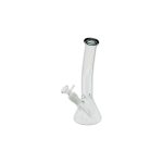 Clear Beaker Glass Water Pipe Bong With Bent Neck And Shadow Black Mouthpiece
