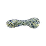 Glass Hand Pipe Blue Latticino Twist