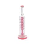 difflite - Pink Large Straight Fab Bong Dab Rig With Seed Of Life Perc