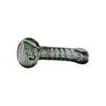 Inside Out Black Glass Hand Pipe With Flat Mouthpiece