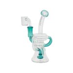 difflite - Teal Double Uptake Klein Recycler Glass Dab Rig