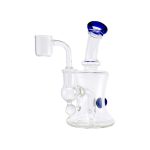 Mini Dab Rig With Blue Mouthpiece And Marble