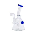 Mini Bell Shape Dab Rig With Blue Mouthpiece And Marble
