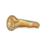 Inside Out Multicolor Changing Glass Spoon Pipe With Fuming Linework