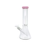 Clear Beaker Bong With Milky Pink Color Lip 12 Inch