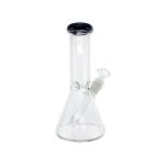 8 Inch Clear Beaker Bong With Black Color Lip