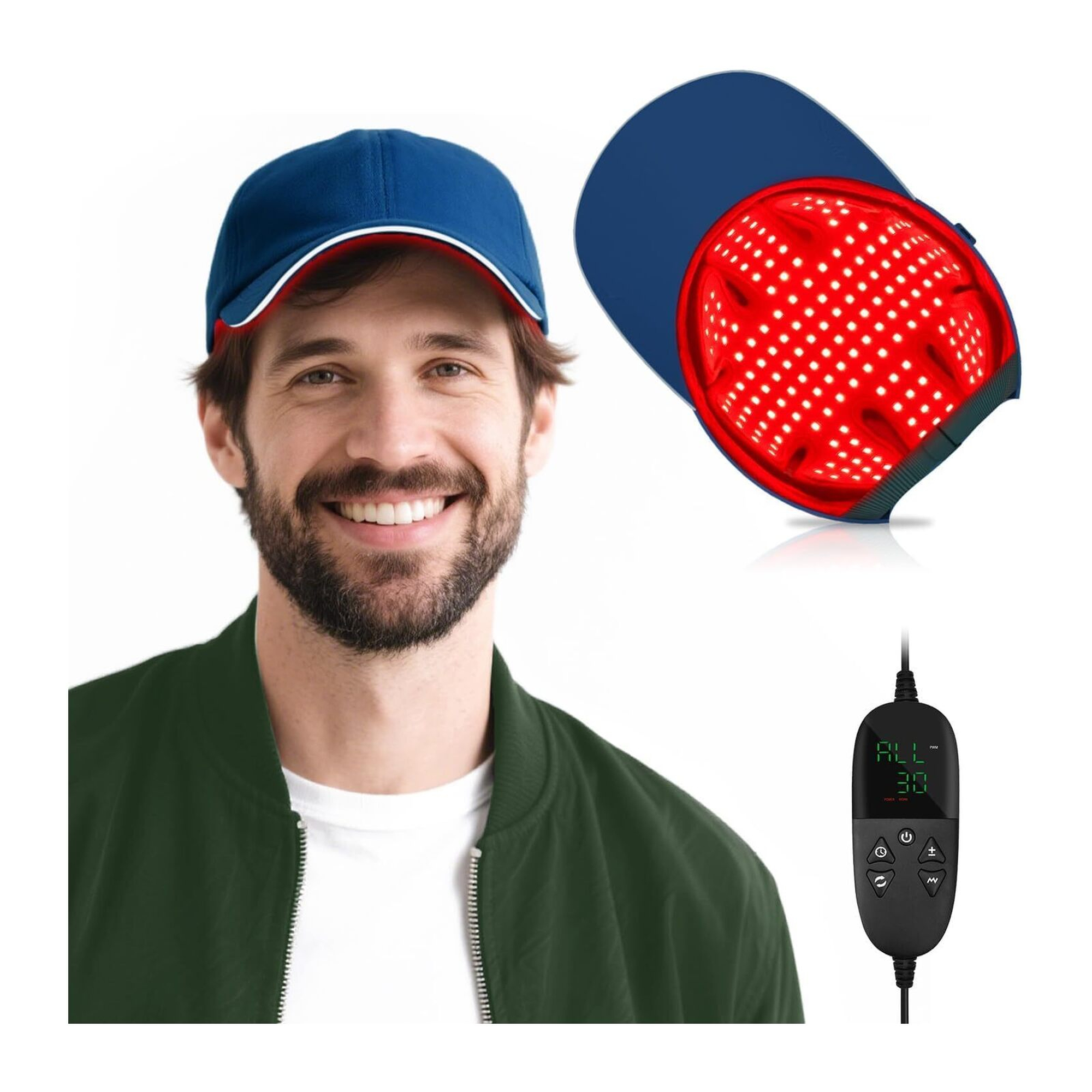 Red Light Cap, Red Light for Head Infrared-Light 630nm 850nm 940nm Wavelength(1111)