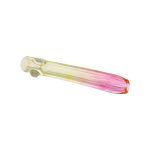 Glass Chillum Pipe - Yellow Silver Fuming To Pink Gold Fuming Fade