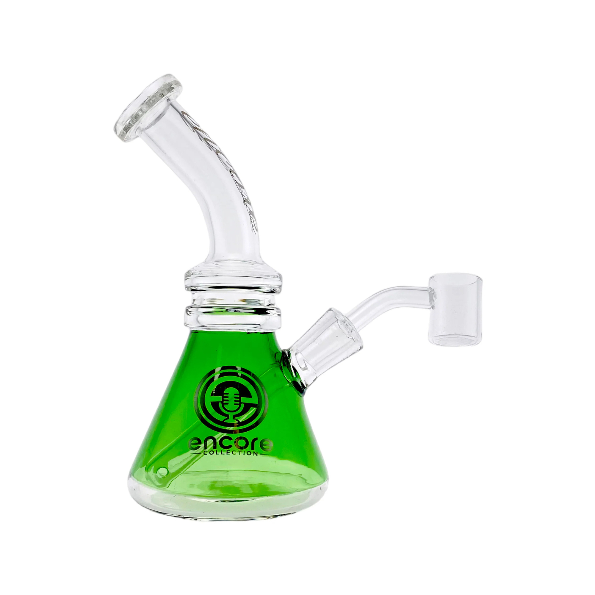 difflite - Beaker Base Dab Rig Bent Mouthpiece And Green Base