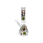Clear Water Pipe Bong With Sugar Skull And Flowers Beaker 10 Inch