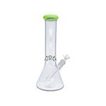 Clear Beaker Bong With Slyme Green Mouth Piece 12 Inch