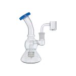 Glass Mini Dab Rig With Color Lip Periwinkle