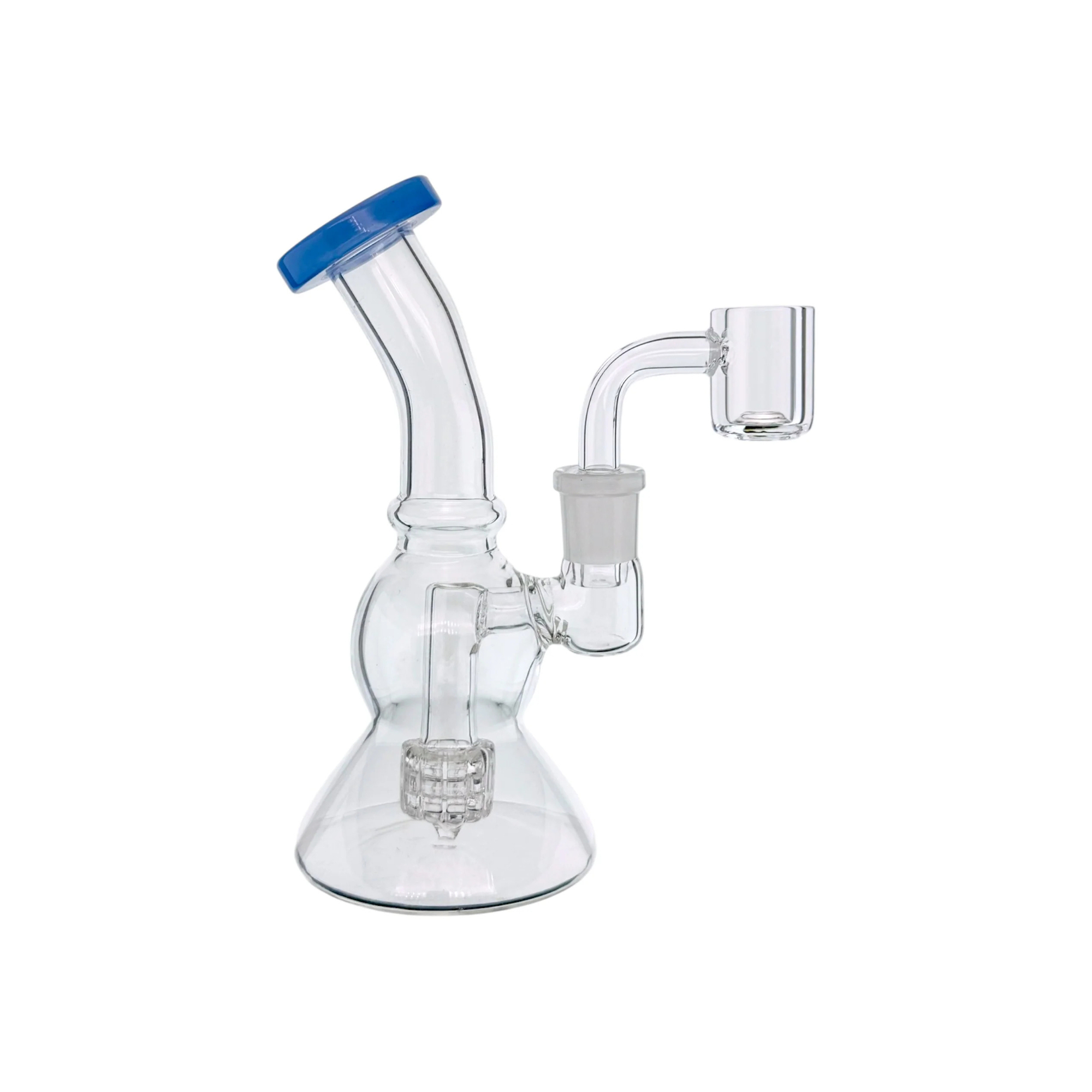 Glass Mini Dab Rig With Color Lip Periwinkle