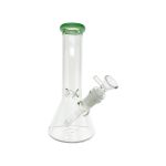 8 Inch Clear Beaker Bong With Sea Foam Green Color Lip