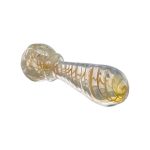 Inside Out Yellow Color Changing Glass Spoon Pipe With Fuming Twist
