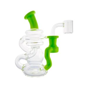 Mini Recyler Dab Rig With Sylme Green Tubing