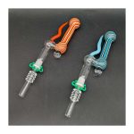 Color Twist Horned Glass Dab Straw | 7