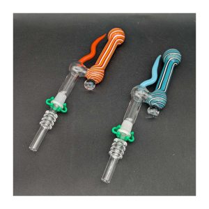 Color Twist Horned Glass Dab Straw | 7