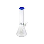 Clear Beaker Bong With Blue Color Lip 12 Inch